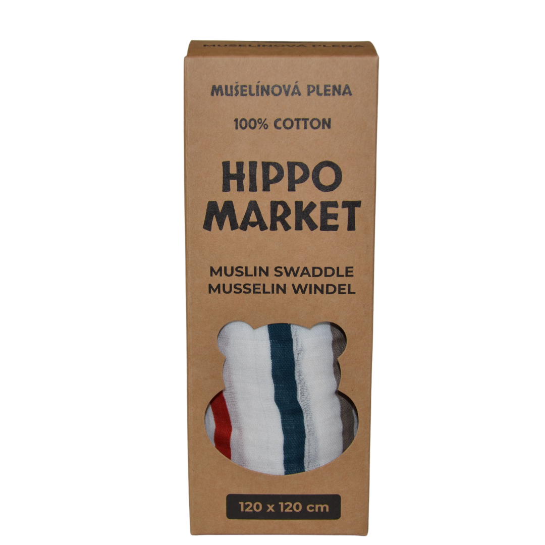 HippoMarket – Stripes Muslin Swaddle 120×120